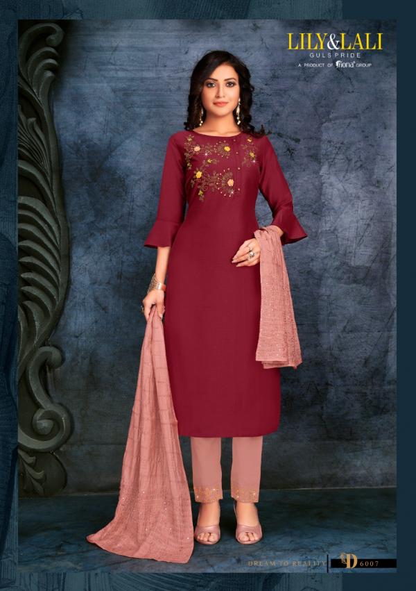 Lily & Lali Muskan-Bember-Silk-Designer-Kurti-With-Bottom-And-Dupatta